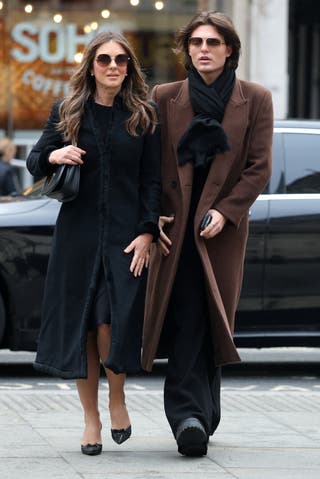 Liz Hurley with her son Damian arriving at court
